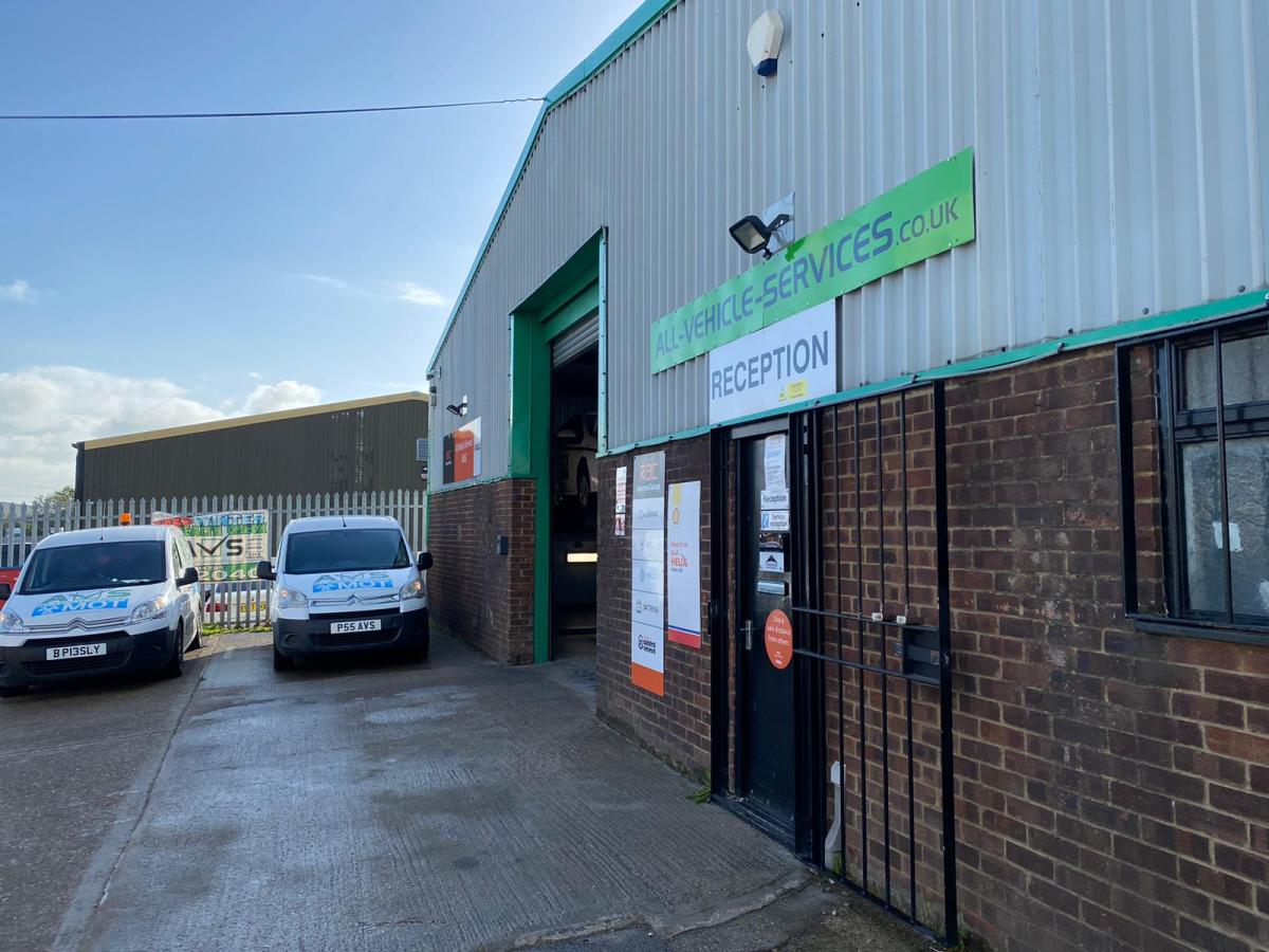 Outside the All Vehicle Services office in Sittingbourne